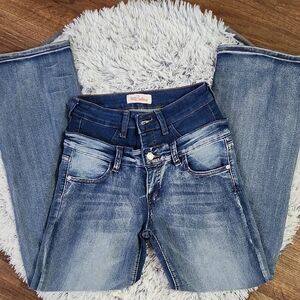 Red Bottoms Women's Blue Wide Leg Jeans Unique Out of the Box Style Different